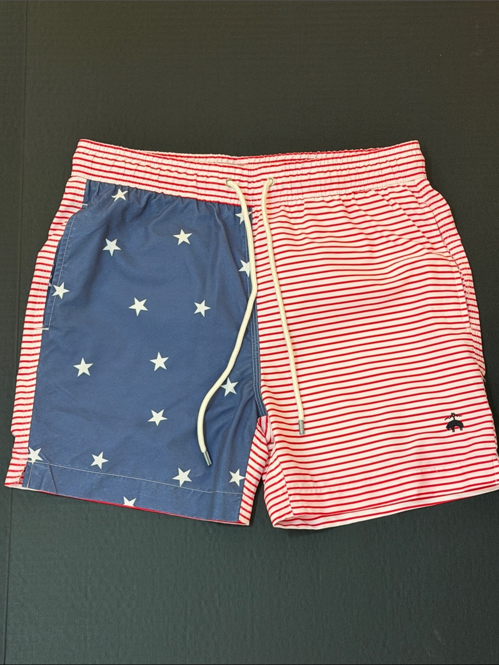 Brooks Brothers 4th of July American Flag Swim Trunks SZ Small Patriotic Shorts